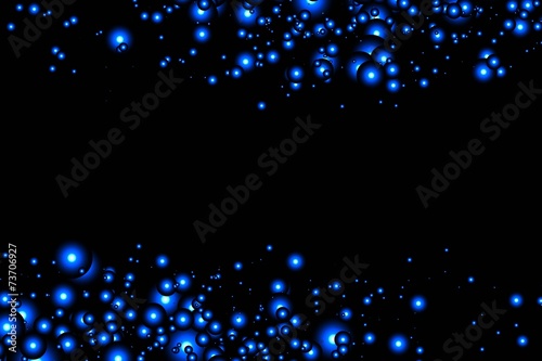 glowing blue lights on a black background
