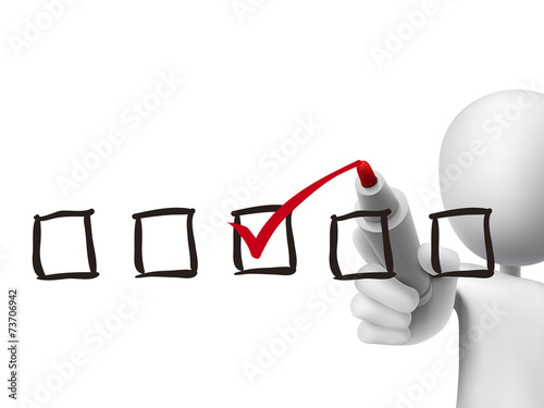 checklist checking by 3d man