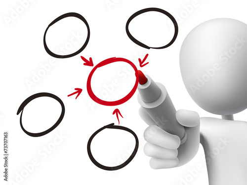 business concept written by 3d man