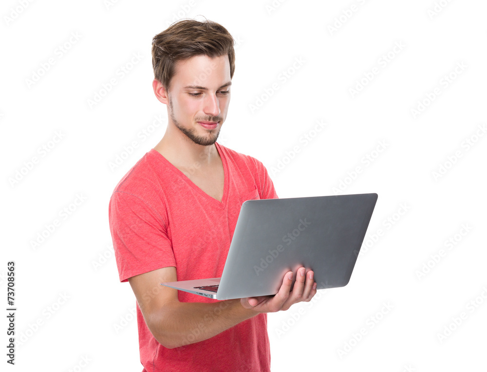 Man use of laptop Man use of laptop