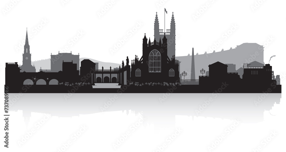 Bath city skyline silhouette
