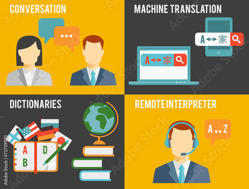 Foreign Language Translation Concept Graphics