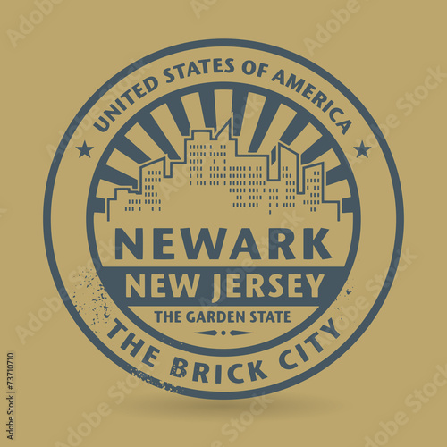 Grunge rubber stamp with name of Newark, New Jersey