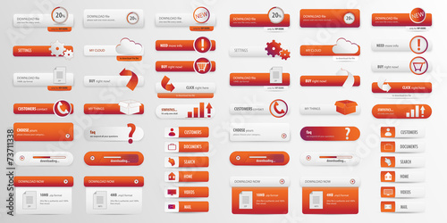 Big red business buttons pack