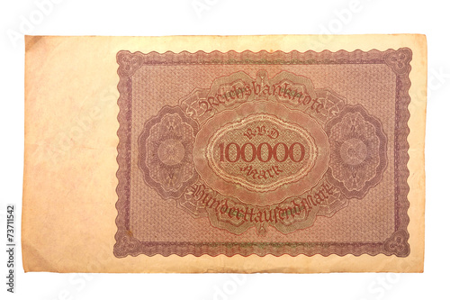 Inflationsgeld Reichsbanknote 01.02.1923 Hunderttausend Mark