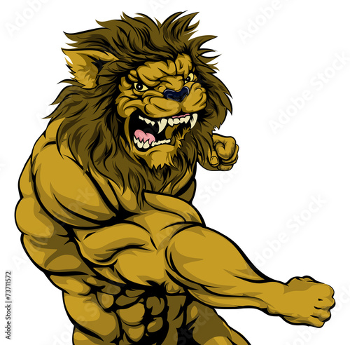 Fototapeta Naklejka Na Ścianę i Meble -  Lion mascot fighting