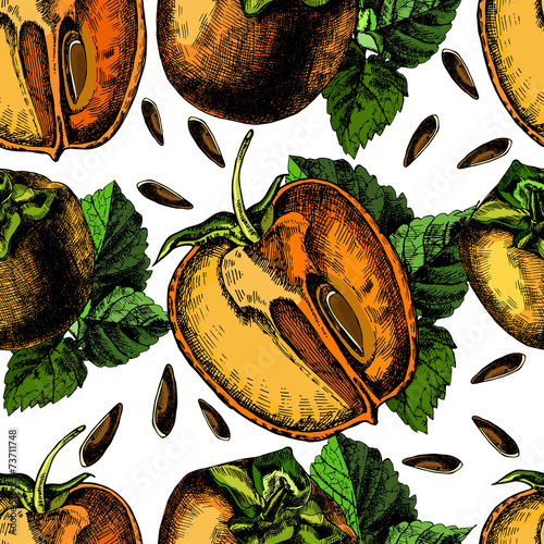 pattern of ripe persimmon.