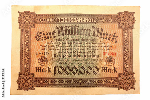 Inflationsgeld Reichsbanknote 20.02.1923 Eine Millionen Mark