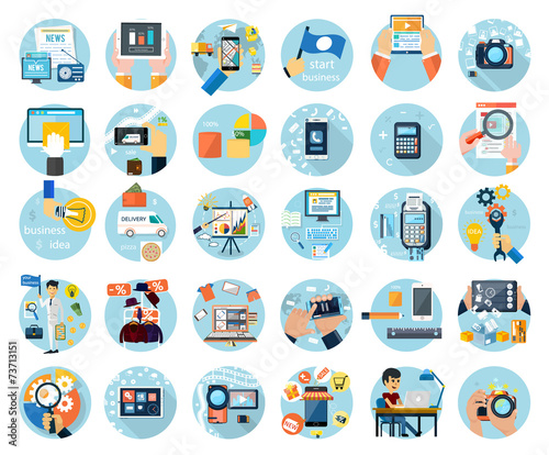 Icons set for business presenteshion