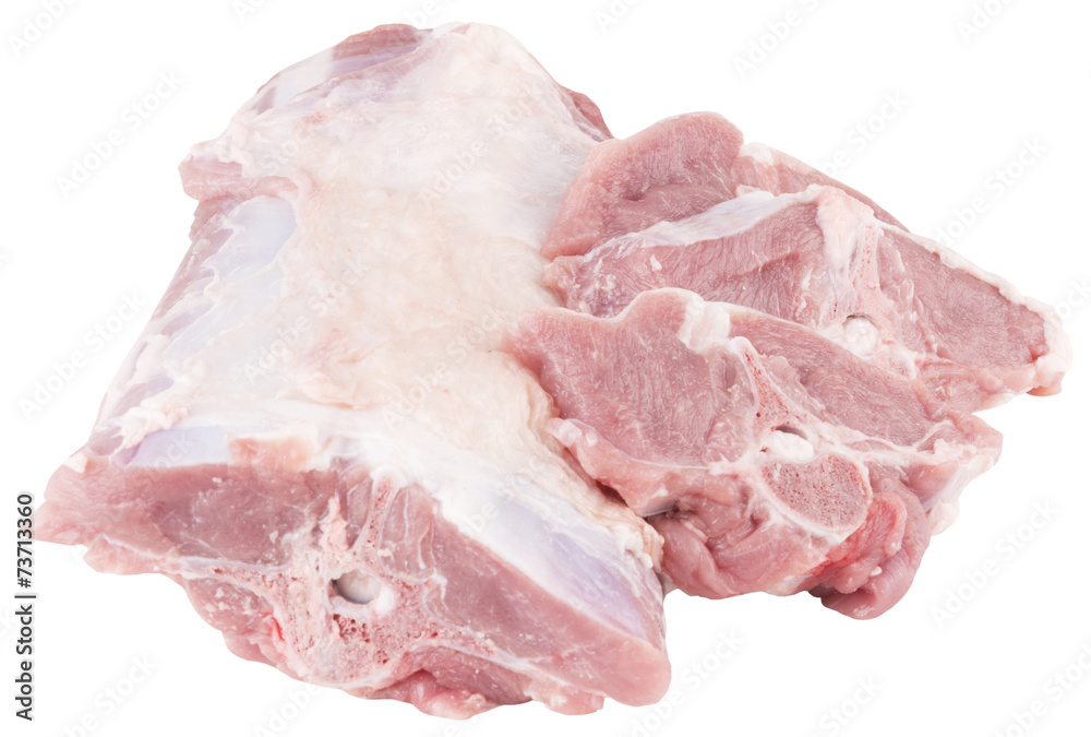 lamb chopped at cutlets isolated