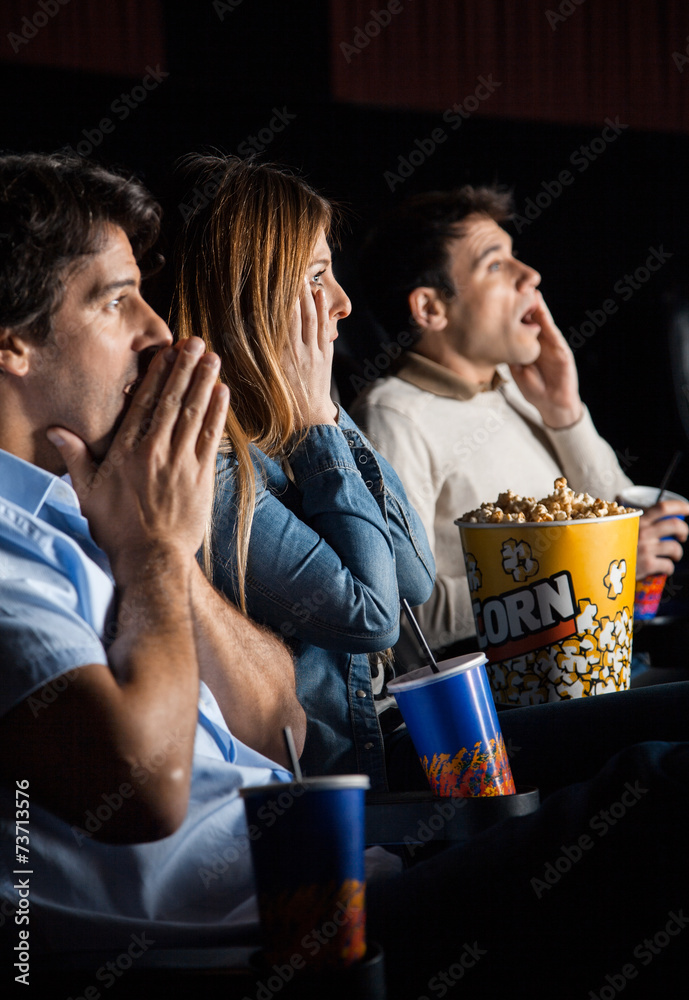 Naklejka premium Shocked People Watching Movie