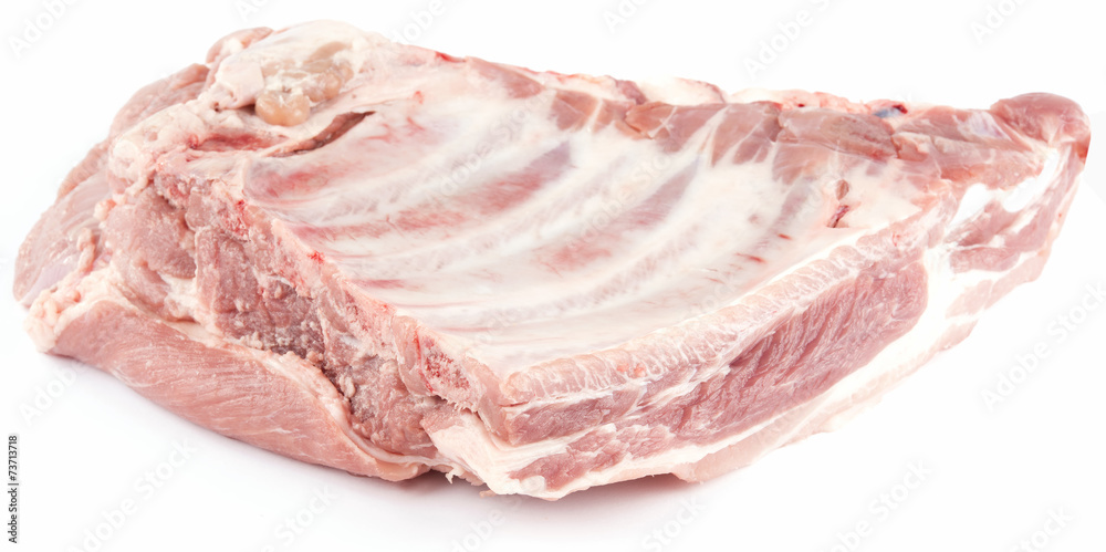 raw pork ribs isolated