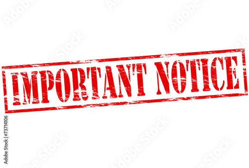 Important notice