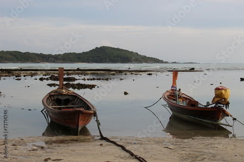 The floating long tailed boat