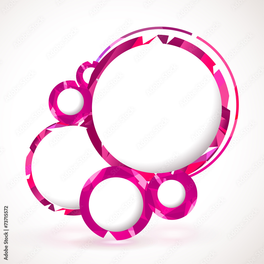 Composition of pink round frames with geometric ornament. Composition of pink round frames with geometric ornament.