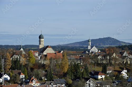 Stadtansicht mit Hohen Peissenberg, Schongau photo