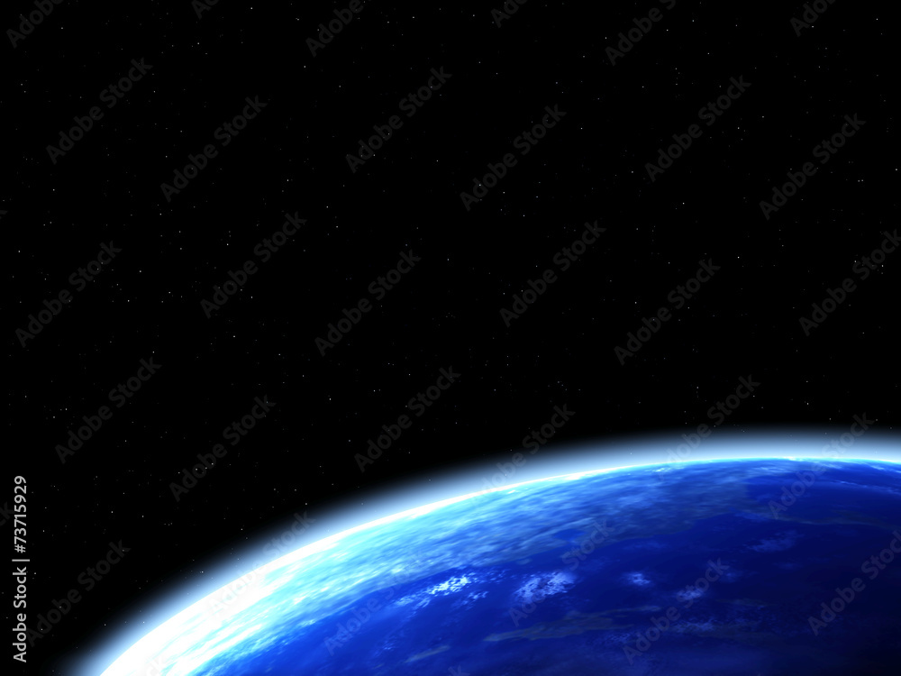 Space scene with Earth