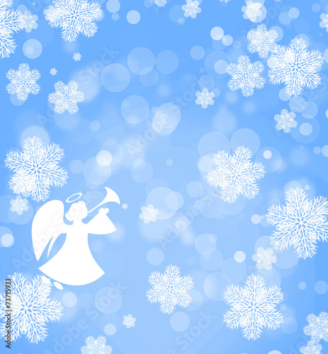 Christmas background with angel