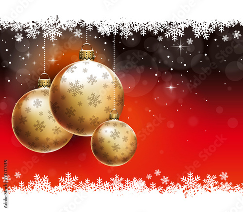 Fond décoration Noël, boules de Noël