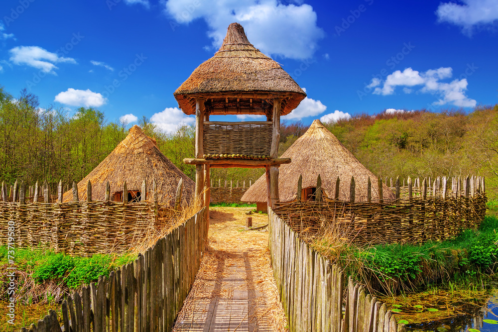 Fototapeta premium Gate to the ancient settlement in Co. Clare, Ireland
