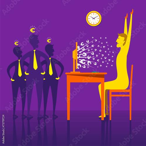 On-line earning money through e-business concept