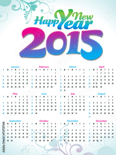 abstract artistic new year calender