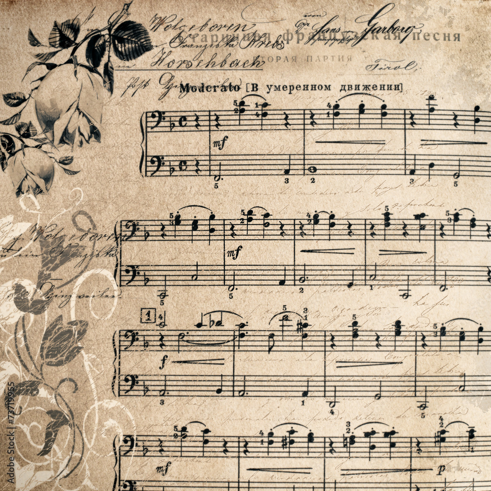 Vintage Background. Vintage Paper. Music Sheet. Stock Photo | Adobe Stock