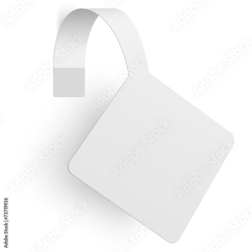 Close up view of white square rhombus paper advertising wobbler