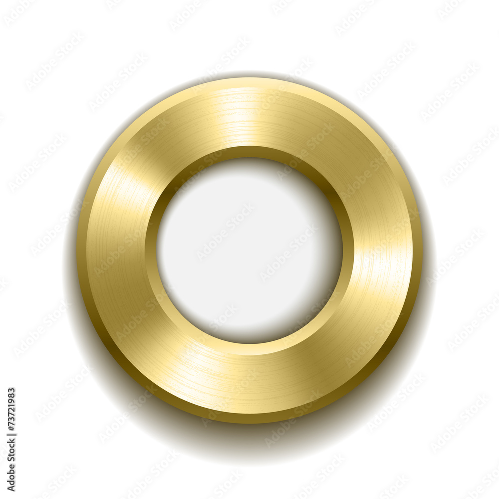 Gold donut button template with metal texture. Gold donut button template with metal texture.