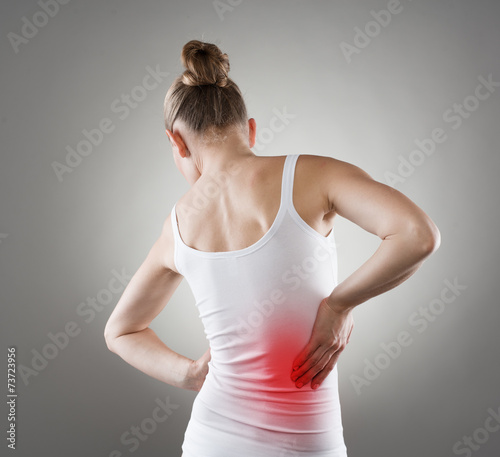 Young female having nerve pain. Chronical kidneys  disease.