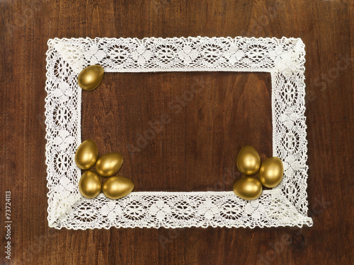 golden eggsin crochet frame photo