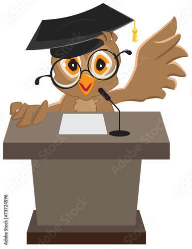 Owl speaker said on the podium
