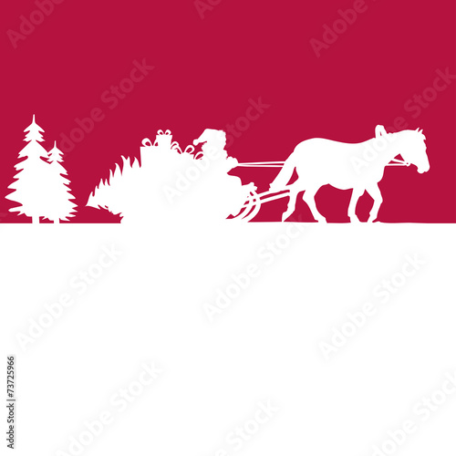 Silhouette Schlitten Weihnachten
