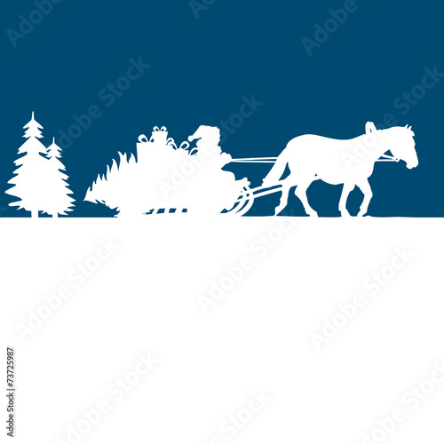 Silhouette Schlitten Weihnachten