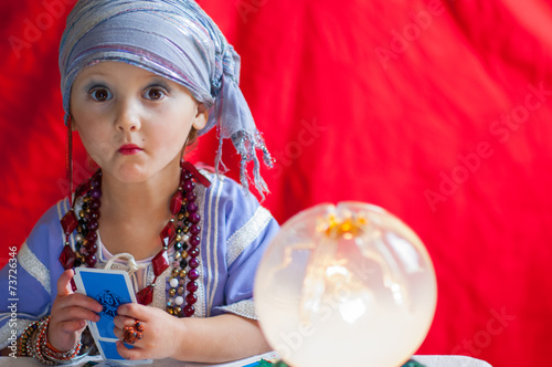 Canvas Print particular of fortune teller's cards