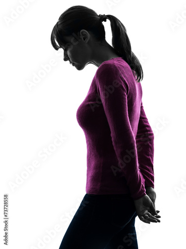 woman sad moody rear view silhouette