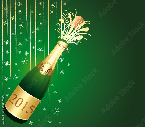 Green and gold festive Champaign Background.