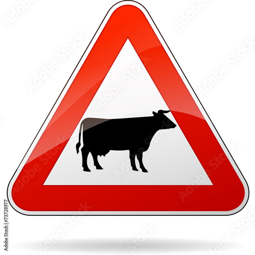 cows warning sign