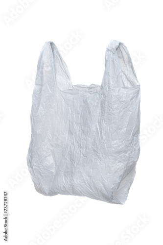 White plastic bag isolated on white