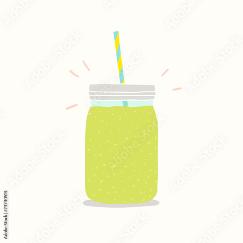 Green smoothie in a jar.