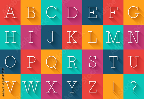 Flat font with shadow effect.