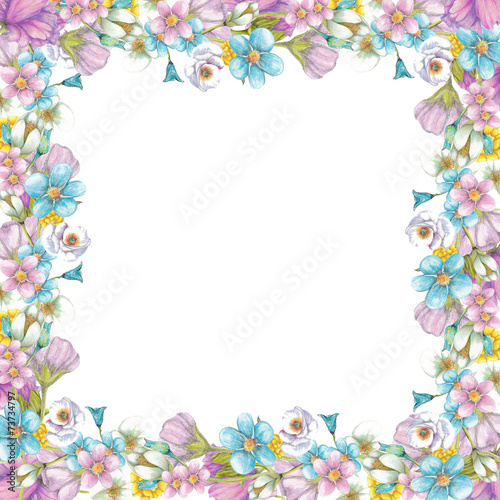 Frame of wildflowers
