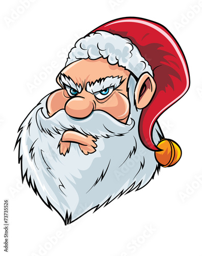 Cartoon mean Santa Claus head