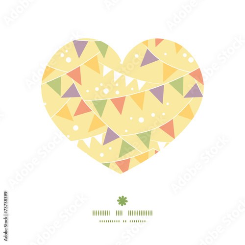 Vector party decorations bunting heart silhouette pattern frame