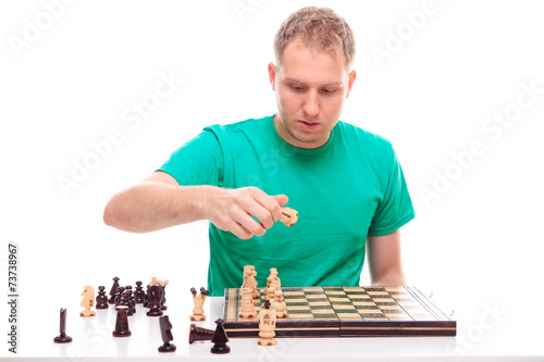 Man preparing to play chess