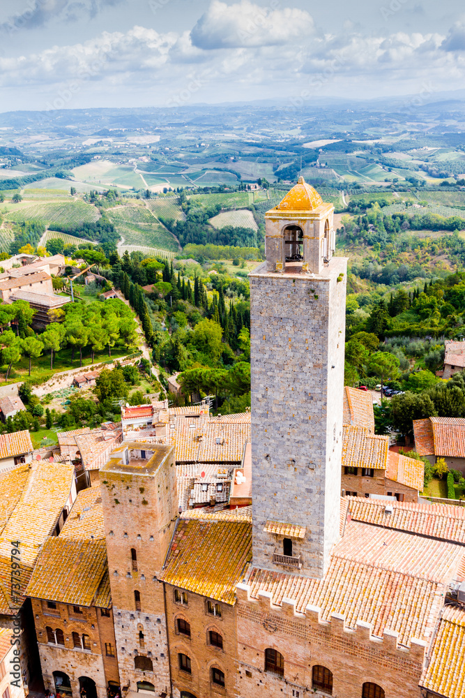 San Gimignano is a small walled medieval hill town in Tuscany