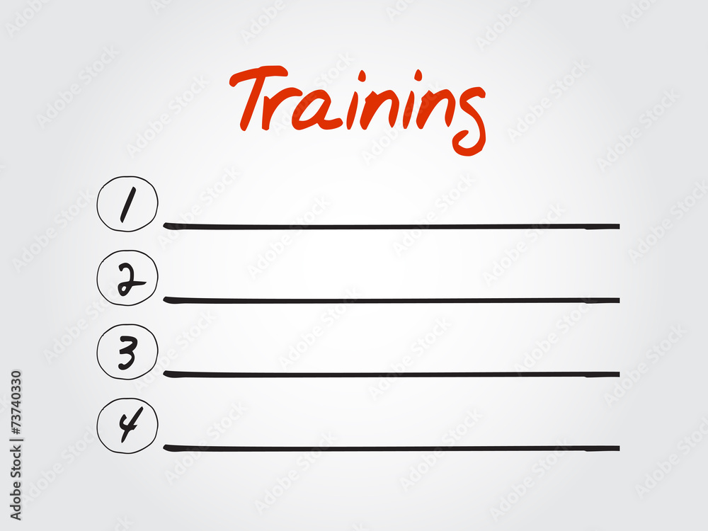 Blank Training list, vector concept background Blank Training list, vector concept background