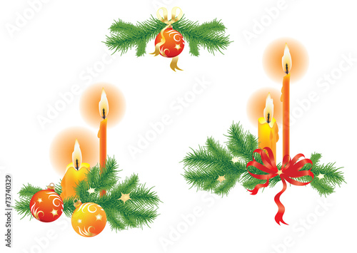 candles and fir branches