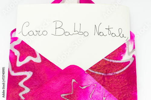 Tableau sur toile Lettera a Babbo Natale in italiano