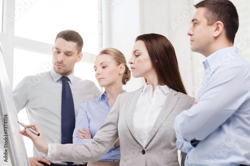business team discussing something in office